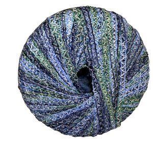 Filati FF KARNAK Cotton Nylon Multicolor DK Ribbon Yarn Blue Green Marine